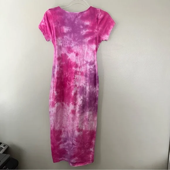 NWOT Lovers and Friends Brooklyn Pink Tie Dye Midi Dress - Picture 5 of 9